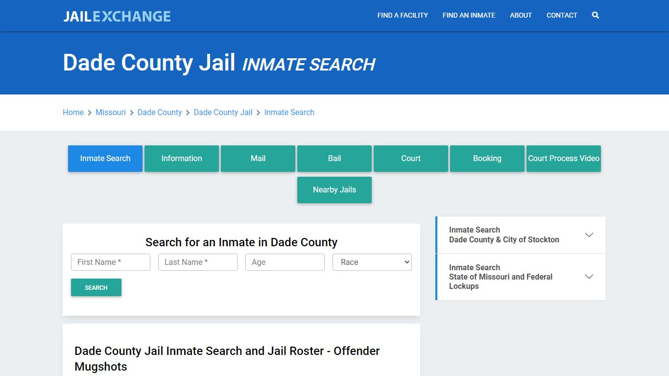 Dade County Jail, MO Inmate Search: Roster & Mugshots