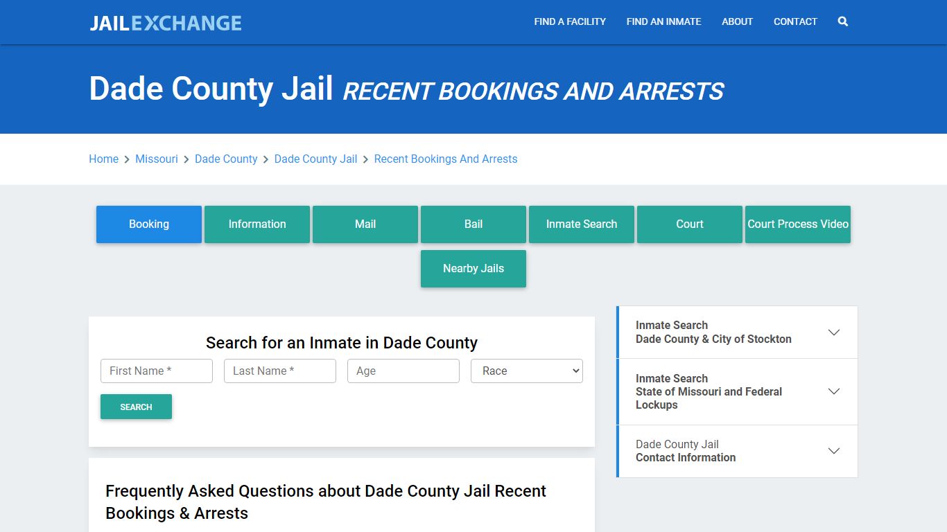 Dade County Jail MO Recent Arrests and Bookings - Jail Exchange